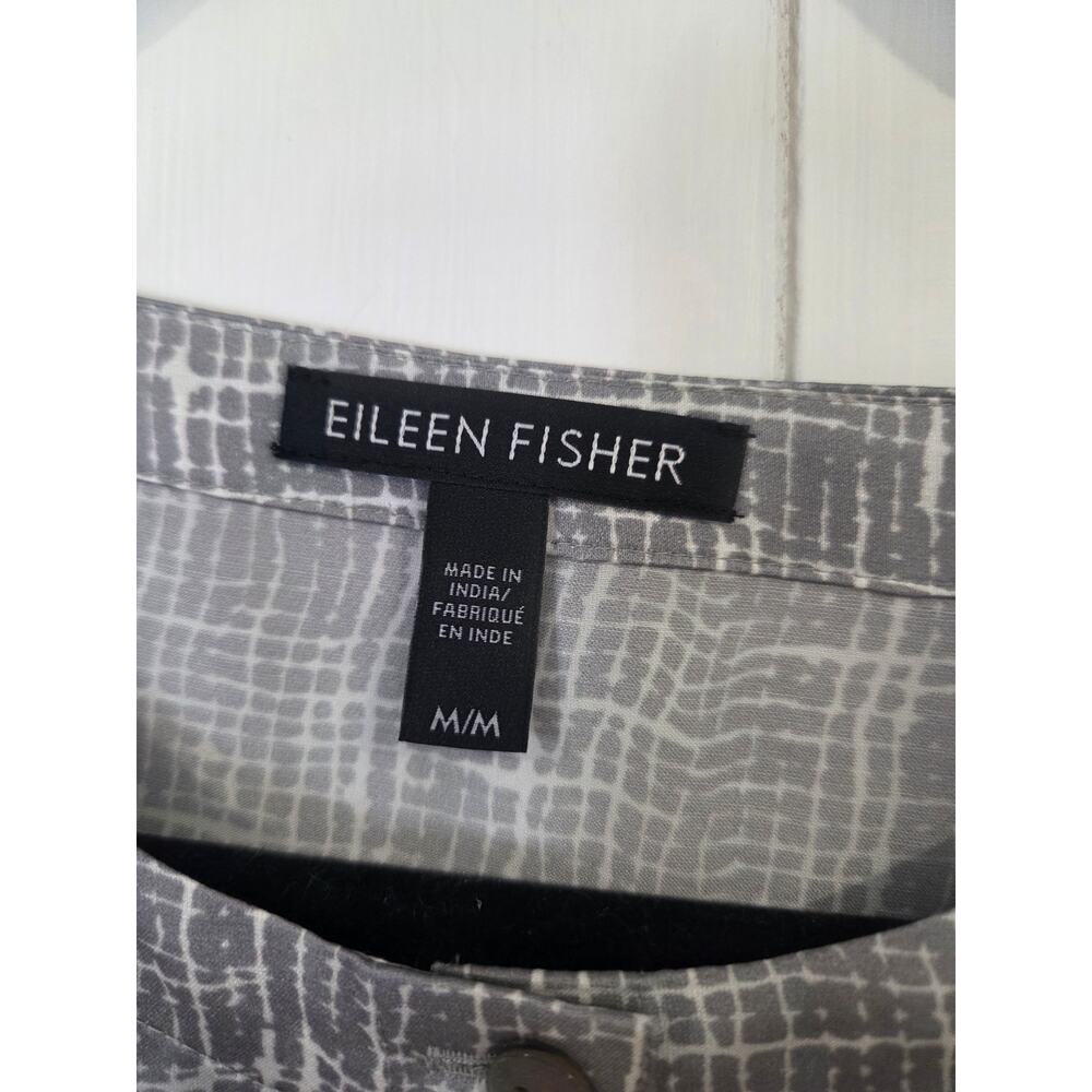 EILEEN FISHER Womens Sleeveless Button Front Silk Blend Pockets Drawstring M - Picture 3 of 6